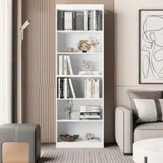 Estante livreiro organizador multiuso armario multifuncional prateleiras 6 nichos gold branco