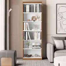Estante Organizador Livreiro Prateleira Para Sala Quarto Escritório Gold 2 Módulos - Nature/Branco
