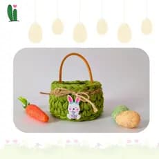 Cesto de Para Chocolates em Crochê - Verde - Páscoa