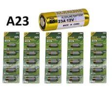 Kit com 5 Cartelas = 25 Pilhas Bateria 23A A23 12v Alkaline P/ Controle Alarme