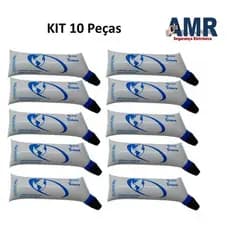 Kit 10 Graxa Branca - 80G - Portões Automáticos, corrente, máquinas e uso geral