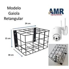 Grade de Proteção Retangular Reforçada para Câmera de Segurança Speed Dome 360 wifi Branco ou Preto