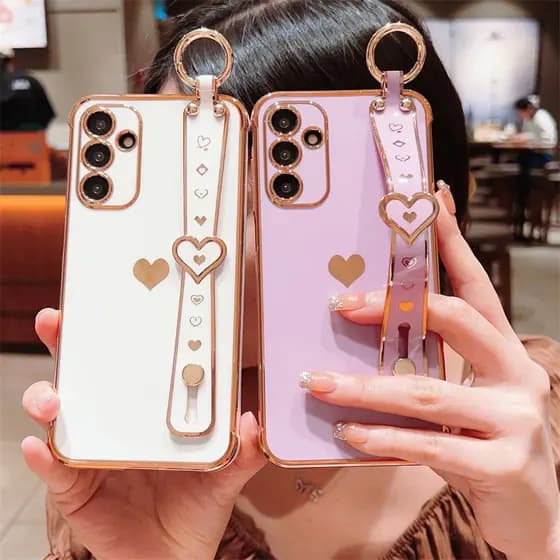 Para Samsung Galaxy A55 A35 A24 A25 A15 A14 A13 5G A54 A53 A52 A34 A23A33 A12 Capa Da De O Pulso Com Padrão De Coração