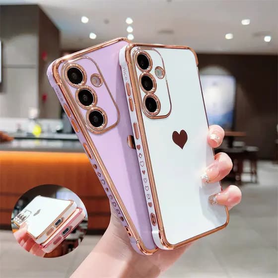 Estojo De Revestimento De Luxo Para Samsung S24 S23 S22 Ultra Plus S21 S20 S23 FE Love Side Capa De Telefone À Prova De