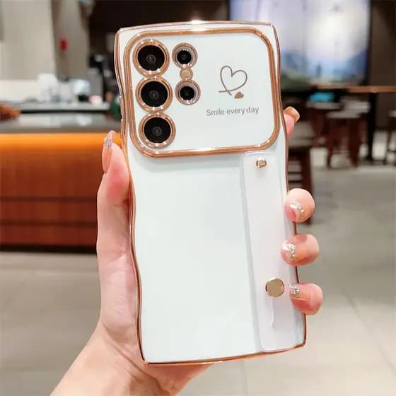 Luxo Coração Lado Padrão Líquido Macio Caso De Telefone Para Samsung Galaxy A55 A54 A16 A15 A14 A25 A35 A34 5G A24 Alça 