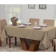 Toalha de Mesa Cozinha 6 Cadeiras Luxo Jacquard 2,00m x 1,40m Retangular Várias Cores