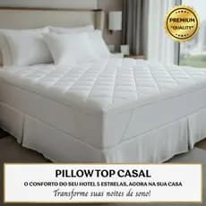 Pillow Top Casal Percal 400 Fios Cama De Hotel Toque Aveludado Macio Conforto Extra Premium