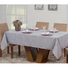 Toalha de Mesa Cozinha 8 Cadeiras Luxo Jacquard 2,50m x 1,40m Retangular Várias Cores