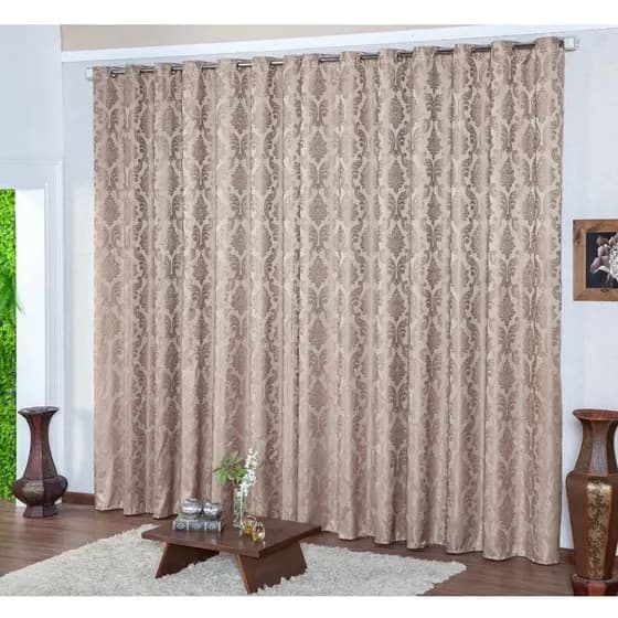 Cortina Jacquard 5,00m x 2,80m Sala E Quarto Luxo Jacard Semi Blackout Várias Cores