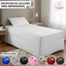 Protetor de Colchão 100% Impermeável Capa Solteiro Conjugado Silencioso Matelado Elástico Premium