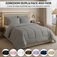 Edredom Micropercal 400 Fios Dupla Face Acolchoado Luxo Macio Premium Vários Tamanhos
