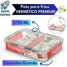Porta Frios Uninjet - Hermético, Transparente, Empilhável e Versátil com Divisória e Travas Laterais