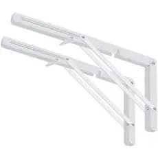 Kit 2 Suporte Mão Francesa Dobrável Retrátil Reforçada 45cm Cantoneira Mão Francesa Para Prateleira