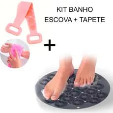 Tapete Banheiro Antiderrapante Limpeza Pés Massageado Escova De Banho Silicone