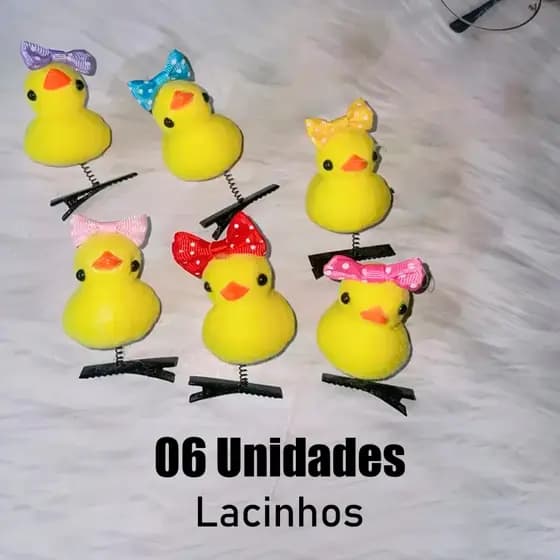 Presilha Grampo De Cabelo Patinhos Varias Modelos Clip Amarelo Fofo Infantil Crianças Mulheres