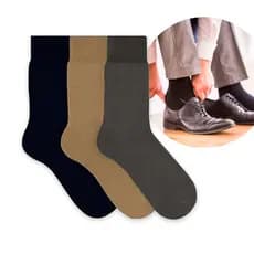 Kit 3 Pares Meia Social GROSSA Masculina Homem Cano Longo Cores Sortidas Meias para Sapato