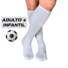 Meia de Futebol Vários Tamanhos Poliamida Qualidade Branca Meião Até o Joelho Alto BRANCO Adulto Juvenil Infantil Buky