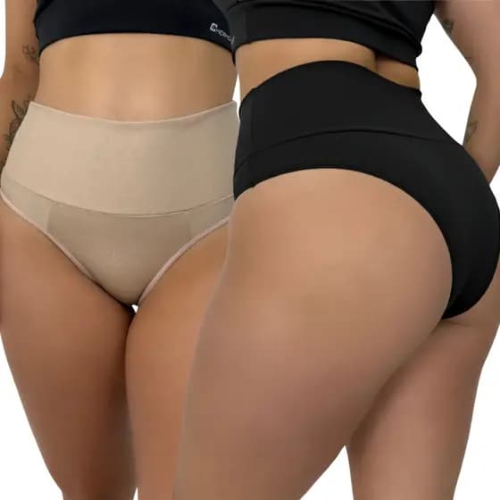Calcinha Cinta Cintura Alta Modeladora Seca Barriga Chermont Fitness
