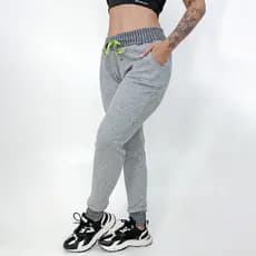 Calça Jogger Feminina c/ Bolsos Laterais e Cintura Ajustável Chermont Fitness