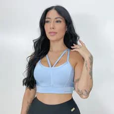 Top com Recortes e Cobertura Fitness Feminino Academia e Corrida Chermont Fitness