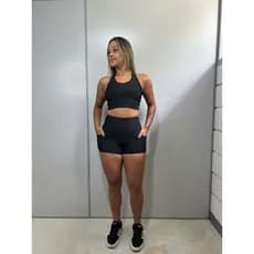 Conjunto Fitness Feminino Top e Short com Bolso – Conforto e Estilo para Treinar