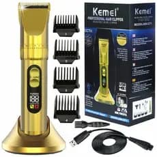 Maquina Cortar Cabelo Profissional Serie Limita Banhada na Ouro Kemei i271 Corte de Precisão