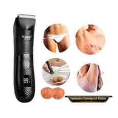 Maquina Desmatador Kemei KM1840 Aparador de Pelos Profissional Com Lamina Ceramica Anti-Corte