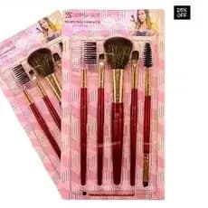 Kit Pincel Para Maquiagem 5 Peças Rosa Sabrina Sato.