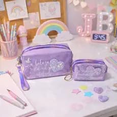 Kit Estojo Menina Necessaire Escolar Maquiagem Viagem Feminina Organizadora