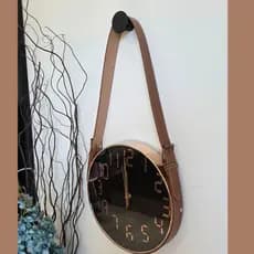 Relógio De Parede Alça Decorativo Silencioso Redondo Luxo Grande 30cm Quarto Sala Cozinha Suporte