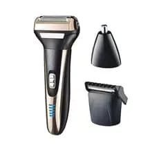 Barbeador Elétrico Profissional 3 em 1 Shaver Aparador de Pelos Recarregável Bivolt Eletromex