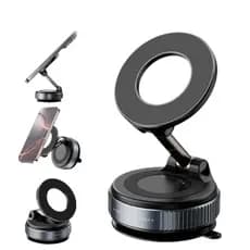 Suporte Magnético para Celular 360° com Ventosa de Sucção e Base a Vácuo