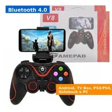 Controle Gamer Sem Fio com Suporte Celular Joystick Manete Bluetooth