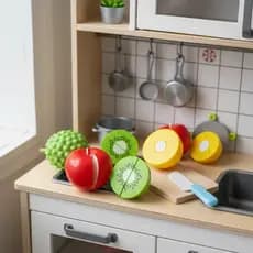 Kit Frutinhas De Cortar Com Velcro Comidinhas De Brinquedo Infantil Mini Cozinha Frutas Com Faquinha