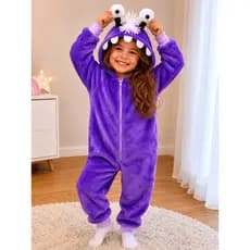 Macacão Peluciado Boo em Fleece - fantasia, pijama kigurumi para bebês e crianças