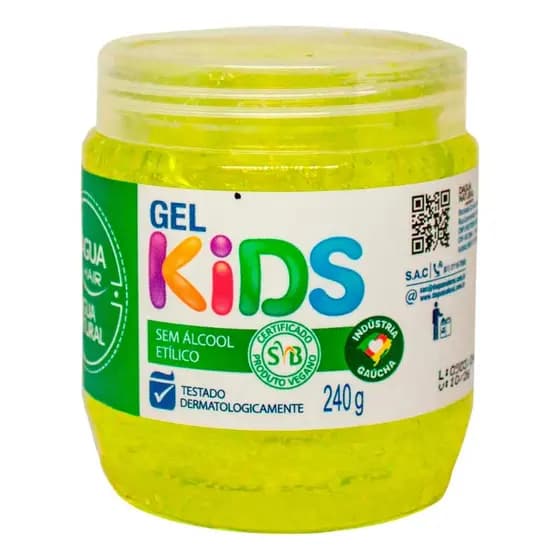 Gel Fixador Kids Sem Alcool D'agua 200g D'agua Natural