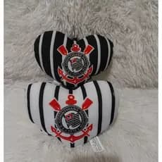 Coração de Pelucia Corinthians Time Compatível Carros decoração Vidros Espelhos