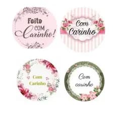 50 Tags Personalizadas 4cm Formato Redondo Lembrancinha Casamento Aniversario Cha de Bebe Cozinha