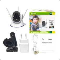 câmera iP robô 3 antenas wifi visão noturna full HD 360º microfone áudio babá eletrônica robozinho sem fio app yoosee