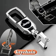 Chaveiro Universal 360 para Jeep °     Corrente Anti-Perda com Logotipo 3D para Rotação Suave para Renegade Compa