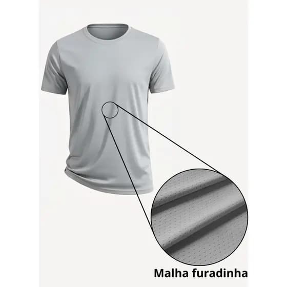 Camiseta Dry Fit Esportiva Malha Respirável Gelada Treino Academia Corrida UV50+