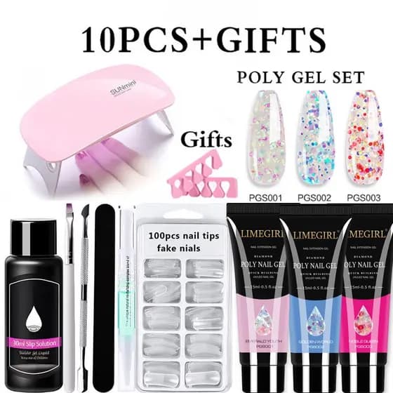 Aprimoramento do Nail conjunto completo de cristal estendido em gel ferramenta de melhoria da unha para limpeza da água