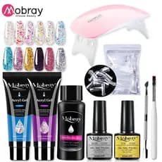 Limegirl 15ml Conjunto Extendido de Gel de Unhas de Polietileno, Adequado para Manicure Set Solução Acrílica de Polietileno, Base de Luz LED Ultravioleta Camada Superior
