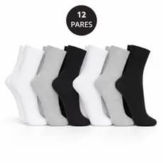 kit 12 PARES DE MEIAS LISAS ALGODÃO MEIA DE QUALIDADE