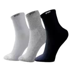 kit 3 pares cano longo meias Sport algodão grosso