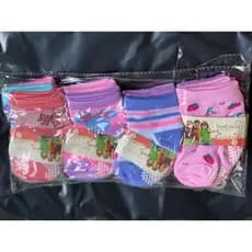 Kit de 12 Pares Infantil Meias de Algodão  e Antiderrapante