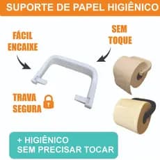 Suporte de Papel Higiênico Banheiro - Fácil Encaixe, Prático e Resistente