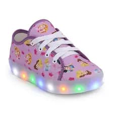 Tenis Led Infantil Feminino Princesas Luzinha Personagens