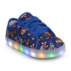 Tenis Led / Luzinha Infantil Masculino Patrulha Canina Azul Personagens