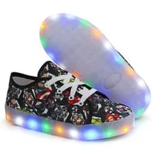 Tenis Led / Luzinha Infantil Masculino Vingadores Personagens Escolar Unisex